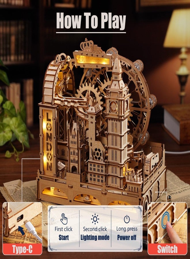 ROKR 3D Wooden Marble Run Puzzle for Adults, London Themed Mechanical Model Building Kits, 431 Pcs DIY Construction Toy, Brain Teaser Gift for Teens & Adults - Image 4